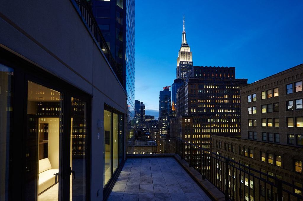 Penthouse in NYC at evening.