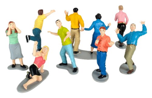 A selection of tiny, frightened plastic figurines by Accoutrements.