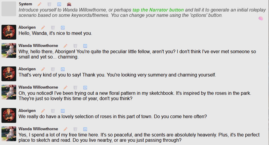 Screenshot of a conversation in which two people are talking, and all we see is their dialogue.